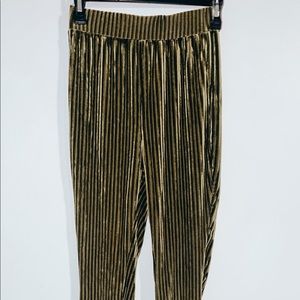 Velvet Green Flare Pants